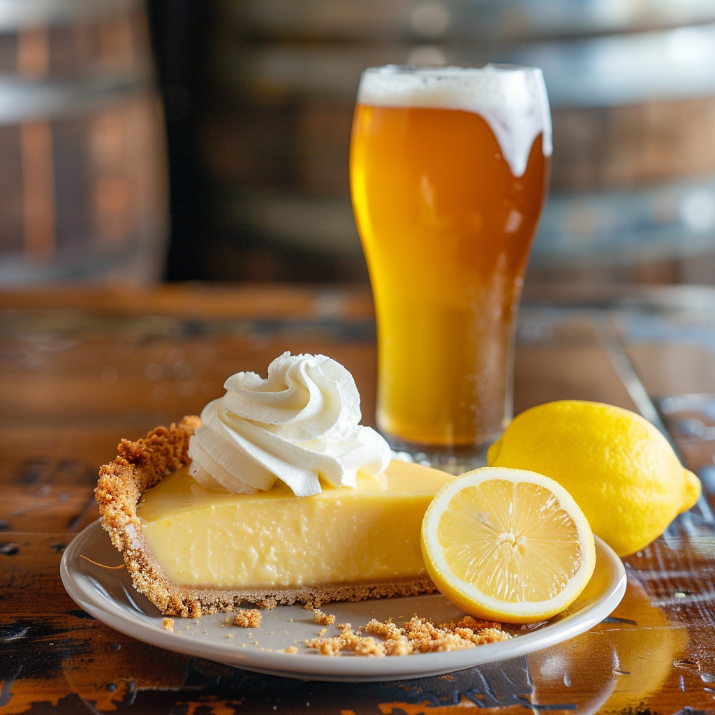 bière amère IPA et tarte au citron
